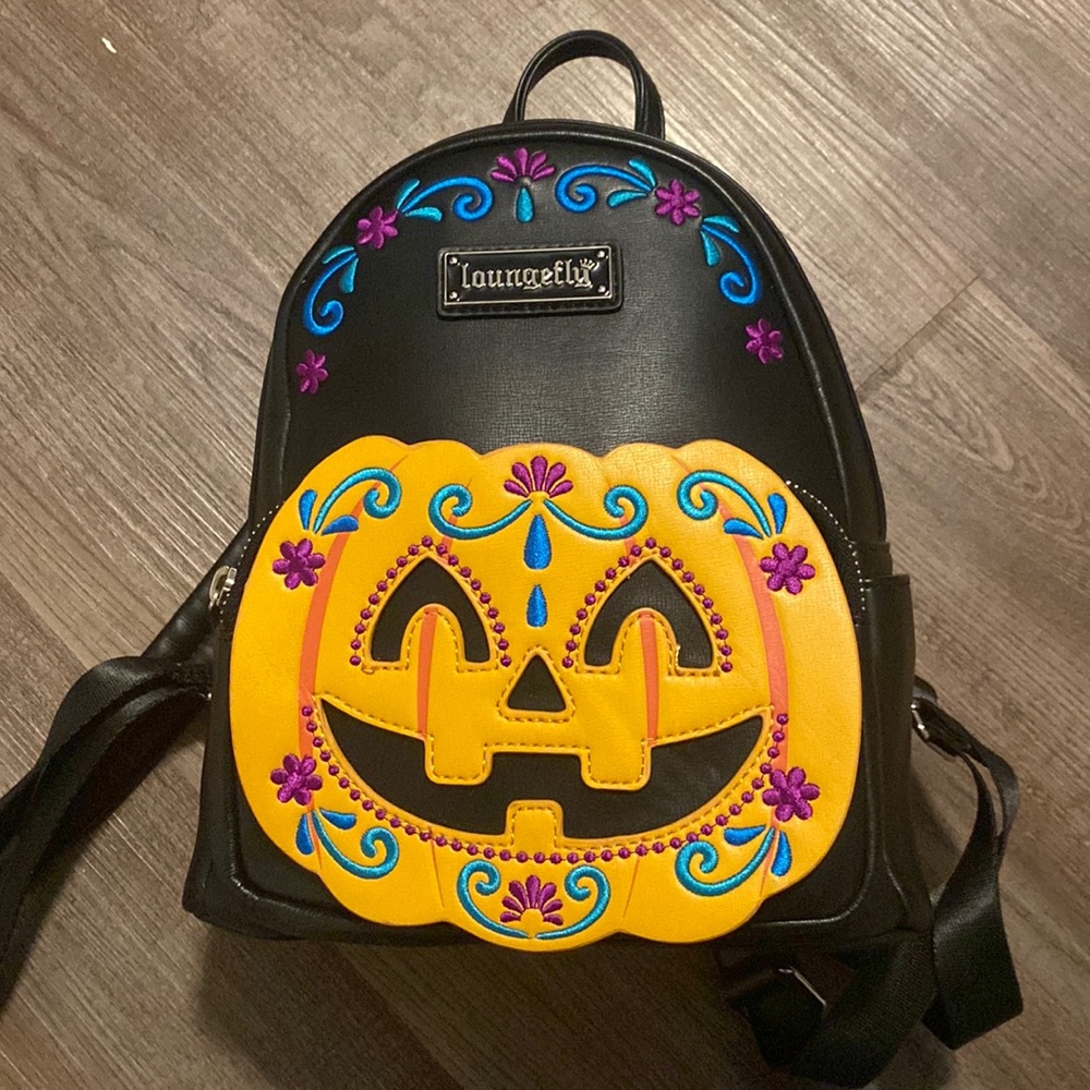 Loungfly day of the dead pumpkin backpack